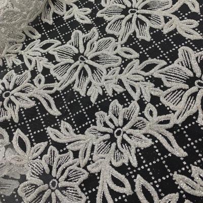 China Sustainable Free Shipping Glitter Lace Fabric Sequin For Evening Dress for sale