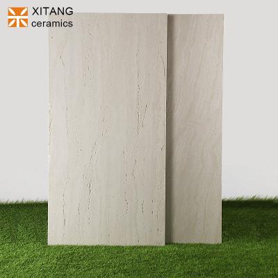 China Modern White Travertine Stone Porcelain Polished Matte Thick Wall Tile Building Hotel School School Indoor Outdoor Resident Lobby And for sale