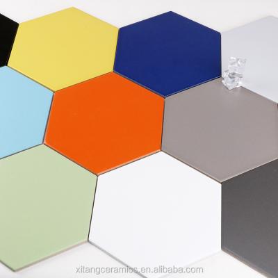 China Kitchen 200 x 230mm pure color hexagon balcony bathroom kitchen kids tile kids tile of bedroom ceramic floor tile for sale