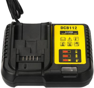 China Power tool battery charger DCB112 replacement lithium ion battery charger, suitable for Dewalt 10.8V-20V 2A lithium battery charger with best price for sale