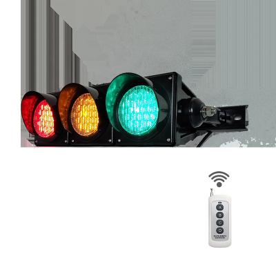 China Traffic Safety Led Mini Warning Lights 100mm Wireless Control Traffic Lights Light Kits 3 Years Warranty For Parking Lot School Teaching Traffic Control for sale