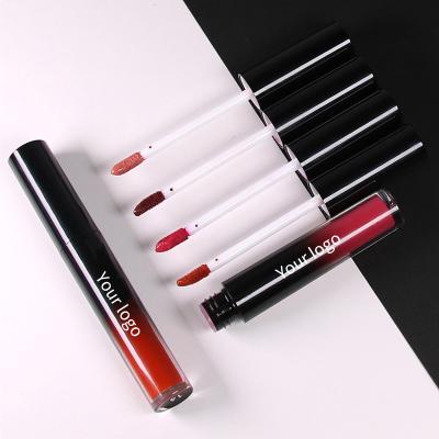 China Low MOQ Waterproof 15 Colors Matte Liquid Lipstick Private Label Lip Gloss Logo Nude Lipgloss Custom for sale