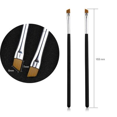 China Low MOQ Waterproof Cosmetic Brushes Angled Brow Brush Private Label Eyebrow Brush for sale