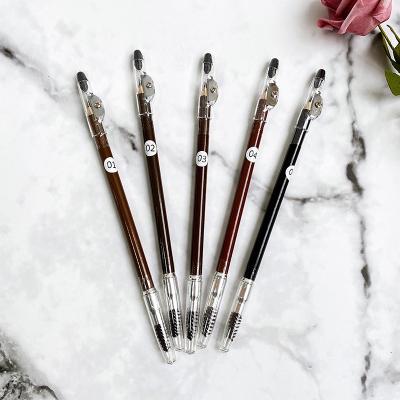 China Eyebrow Pencil Pen Wooden Eyebrow Pencil Wood Waterproof Thick Creamy Brow Pencil With Sharpener for sale