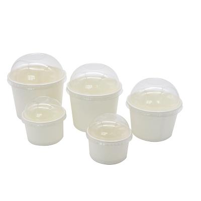 China Non Refillable Disposable Clear Plastic Pet Dome Lid Ice Cream Cups With Lids for sale