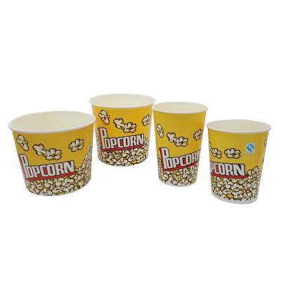 China Disposable Disposable Custom Printed Kraft Paper Theater Chicken Popcorn Double Bucket Wallpaper Cup for sale