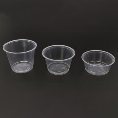 China Disposable Customize Mini Disposable Clear Thick Accompanying Sauce Cup for sale