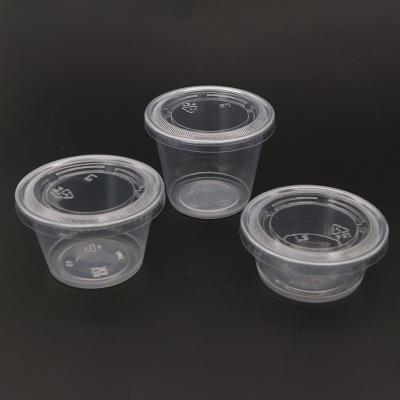 China 1.5 Oz Disposable Plastic Sauce Dipping Cups Little Cup For Sauce for sale