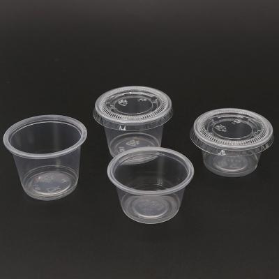 China Bio 2oz 4oz Sauce Packing Cup Disposable Compostable Plastic Container for sale