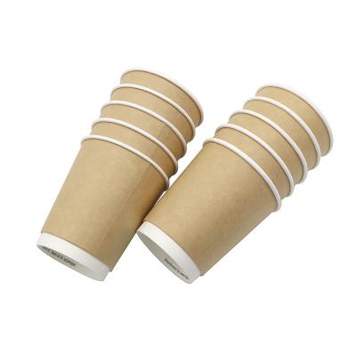 China Hot Paper Coffee Cups 12oz Coffee Beverage Cups Single Wall Disposable Double Walls Paper Cups for sale