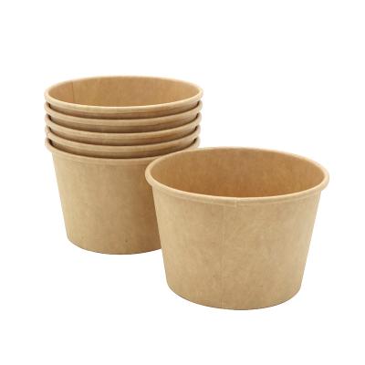 China Wholesale Customized Disposable 8oz Ice Cream Cups Kraft Paper Cup For Ice Cream for sale