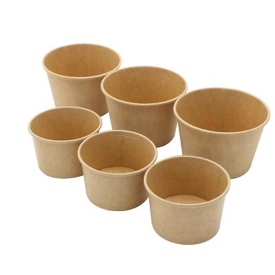 China Disposable Custom Printing 3oz Kraft Paper Ice Cream Cups With Logo for sale