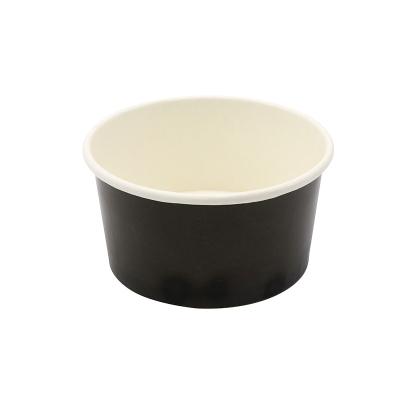 China 8 16 oz Food Paper Bowl Disposable Customizable Black Ice Cream Cups for sale