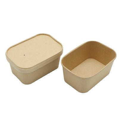 China Custom New Arrival Disposable Kraft Paper Box Packaging Food Take Away Paper Lunch Box for sale