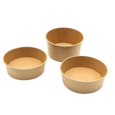 China Minimalist Eco Friendly Lunch Boxes Disposable Noodle Around Kraft Paper Bowl for sale