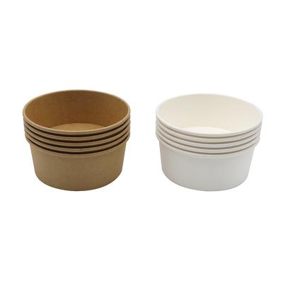 China Minimalist Heat Resistant Disposable Noodle Soup Food Wrapping Paper Bowl For Hot Food for sale