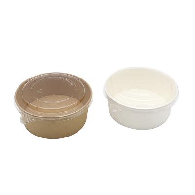 China Salad Minimalist Disposable Paper Bowl With Lid For Ramen Noodle Soup for sale