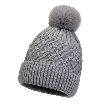 China High roof Hat Women's 2022 New Korean Fashion Student Winter Cold Hat Fur Ball Big Head Knitted Hat Riding Wool Hat for sale