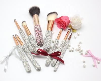 China Angular Blush Amazon Hotsale Travel Makeup Brushes With Box Wholesale Price Multicolor Diamond BlingBling  Makeup Brush Set for sale