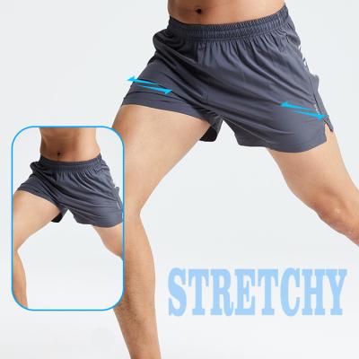 China Anti-Wrinkle Quick Fit Breathable Shaping Sports Running Shorts Custom Men 2 In 1 Gym Shorts for sale