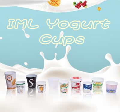 China Plastic Packaging Iml Food Yogurt Container Disposable Yogurt Cup for sale