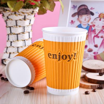 China 8oz 12oz 16oz Disposable Customer Printing Double Wall Coffee Paper Cup for sale