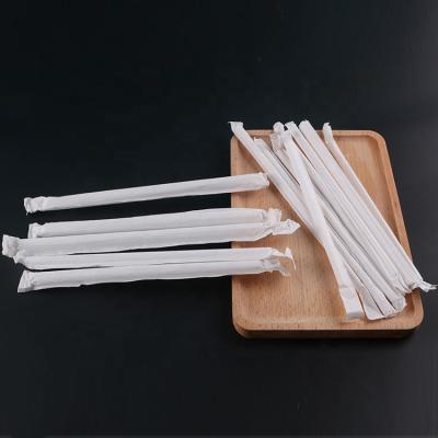 China 5.5*190mm Plastic Disposable PP Straw Wrapped With Paper for sale