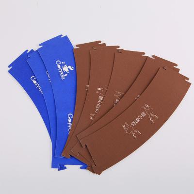 China Disposable Hot Cup Sleeves For 10-24oz Coffee Cup Coffee Cup Holder High Quality Paper Sleeves for sale