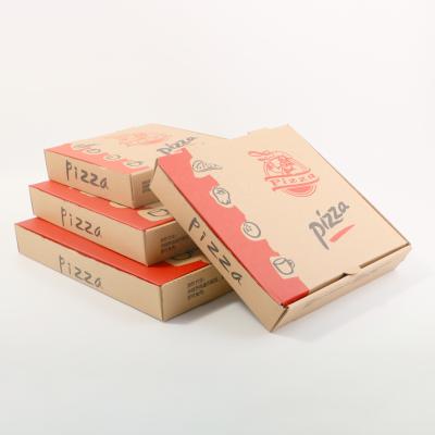 China Disposable custom high quality disposable box pizza quadrangle logo corrugated paper box for sale