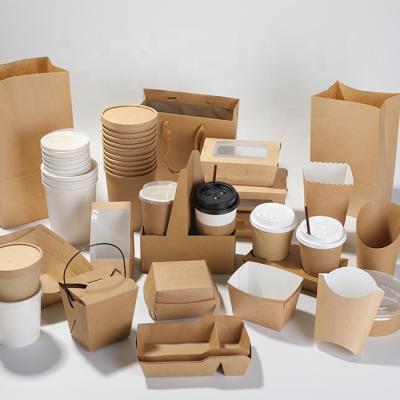 China China Hot Selling 300g Disposable Kraft Paper Food Paper Box Price for sale