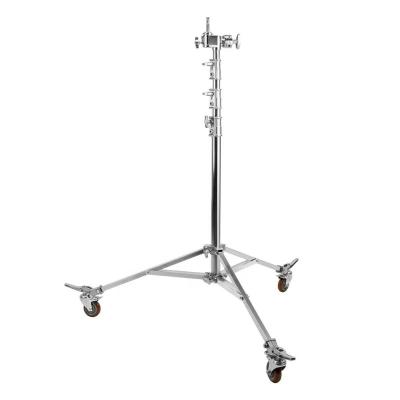 China Heavy Duty 4.5m High Overhead Support Roller Light Steel Wheeled Stand With 5/8