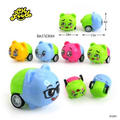 China Children's toys 24 face cartoon bear friction car toys pull back capsule car promotional toy for sale