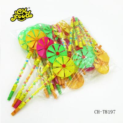 China Cartoon Toys Long Stick Cheap Plastic Windmill Toy Candy For Kids for sale