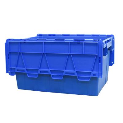 China 600*400*360mm Turnover Raw Material Plastic Moving Box Eco-friendly Storage Logistics With Lid Vending for sale