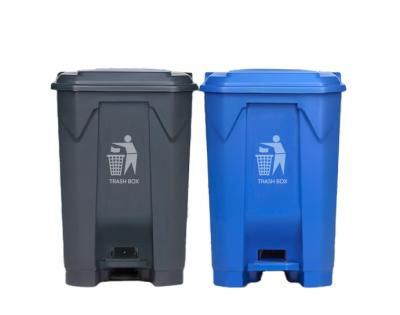 China Best Price 30L/50L/80L Plastic Waste Bin Rubbish Viable Recycling Box Office Trash Can With Pedal for sale