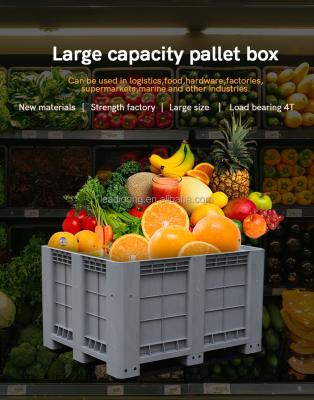 China Large Capacity and Good Storage in Heavy Duty Stackable Industrial Plastic Carrier Tote Bin Pallet Box Large for Warehouse for sale