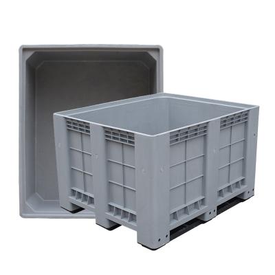 China Good Heavy Duty HDPE Storage Large Capacity And Heavy Duty Solid Stacking Plastic Pallet Box for sale