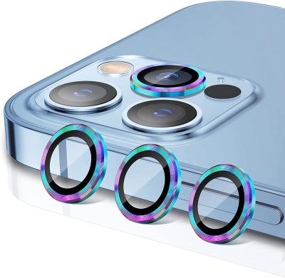 China Hot Luxury Amazon Cr Laser Lens Protector Colorful Cr Tempered Glass Camera Lenses Protector For Iphone for sale