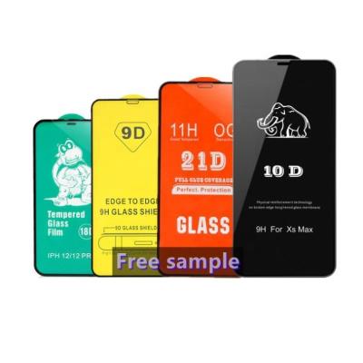 China For iphone 14 mobile screen 2.5D protector 9D 21D 10D 18D 9H S22 tempered glass for iphone Samsung for sale