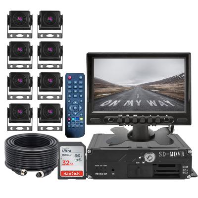 China VCR Car Monitor HD 7 Inch Video Maker High Quality 4-8 Channel Set MDVR 4G Network GPS Car Black Box for sale