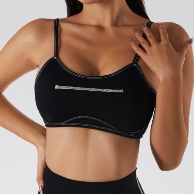 China Breathable Women Gym Sports Bra Sexy Medium Support Yoga Bra With Removable Cups for sale