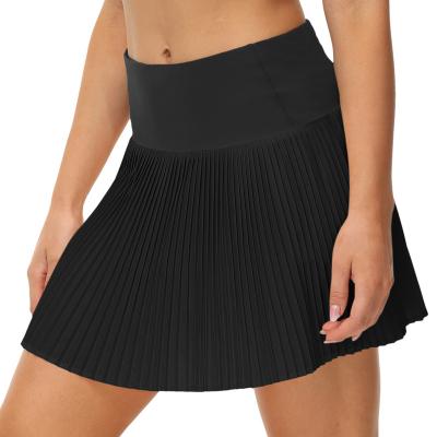 China High Waisted Women's Tennis Skirt Wear High Waisted Two Piece Pleated Tennis Skirt Golf Skirt With Pockets for sale