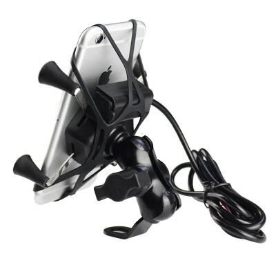 China 1USB Metal USB Charging Mount in E Bicycle Scooter Motorcycle, Mobile Phone Holder for sale