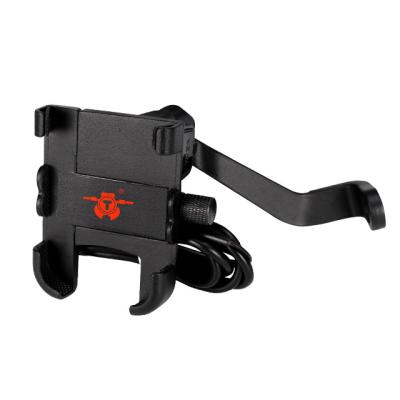 China Motor Aluminum Alloy Phone Mount Motorcycle Phone Mount Adjustable Waterproof Charging Stand With Charger Bike Cell Phone Holder for sale