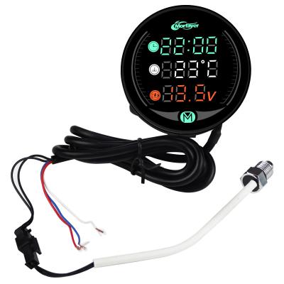 China Waterproof Water Temperature Gauge Hot Sale LED Night Vision Motorcycle Meter With USB Charger Voltmeter Digital Voltage Temperature Measurement Time for sale