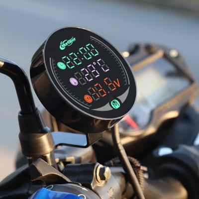 China 3 in-1 LED Night Vision Motorcycle Meter Waterproof 3 in 1 LED Night Vision Digital Display Voltmeter Voltage Temperature Gauge Time Motorcycle Motorbike Meter for sale