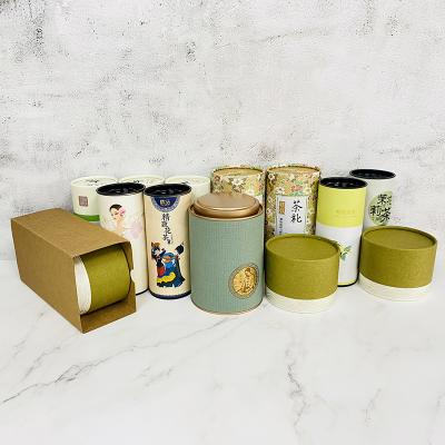 China Biodegradable Paper Canister For Food Packaging Tea Paper Tubes With Custom Logo for sale