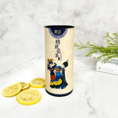 China Logo Coated Paper Tinplate Cylinder Custom Biodegradable Gift Boxes Food Grade Tea Paper Packaging Tubes for sale