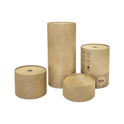 China Free Sample Recycled Kraft Round Tube Paper Box Biodegradable With Custom Logo for sale