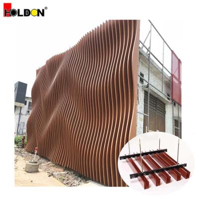 China Artistic Acoustic Ceiling Tiles Wavy Shape Aluminum Square Ceiling Tiles Panels for sale